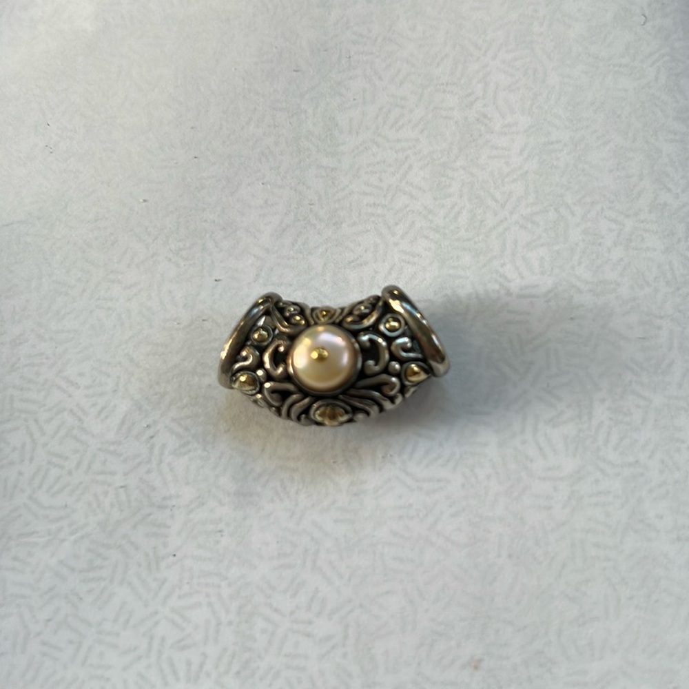 John Hardy Sterling Silver, Gold and Pearl Enhancer